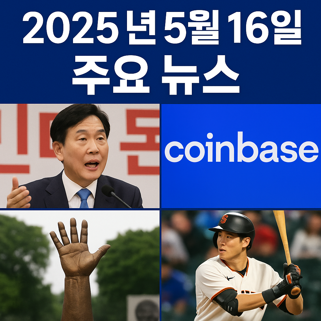 2025년 5월 16일 주요 뉴스 이미지