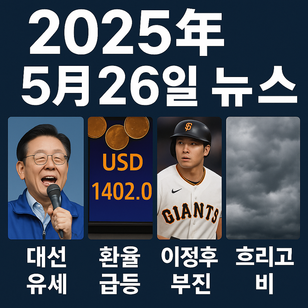 2025년 5월 26일 주요 뉴스 이미지